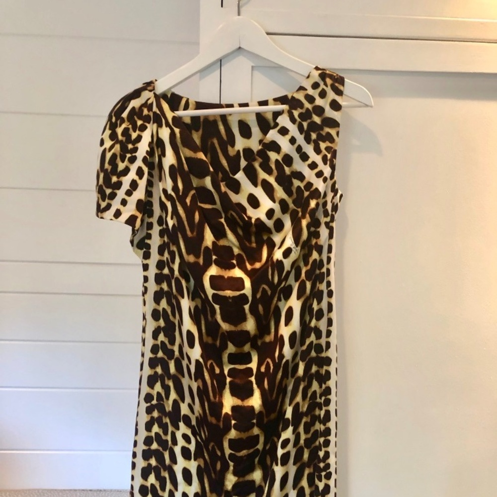 Cavalli  leopard asymetrical sleeve dress